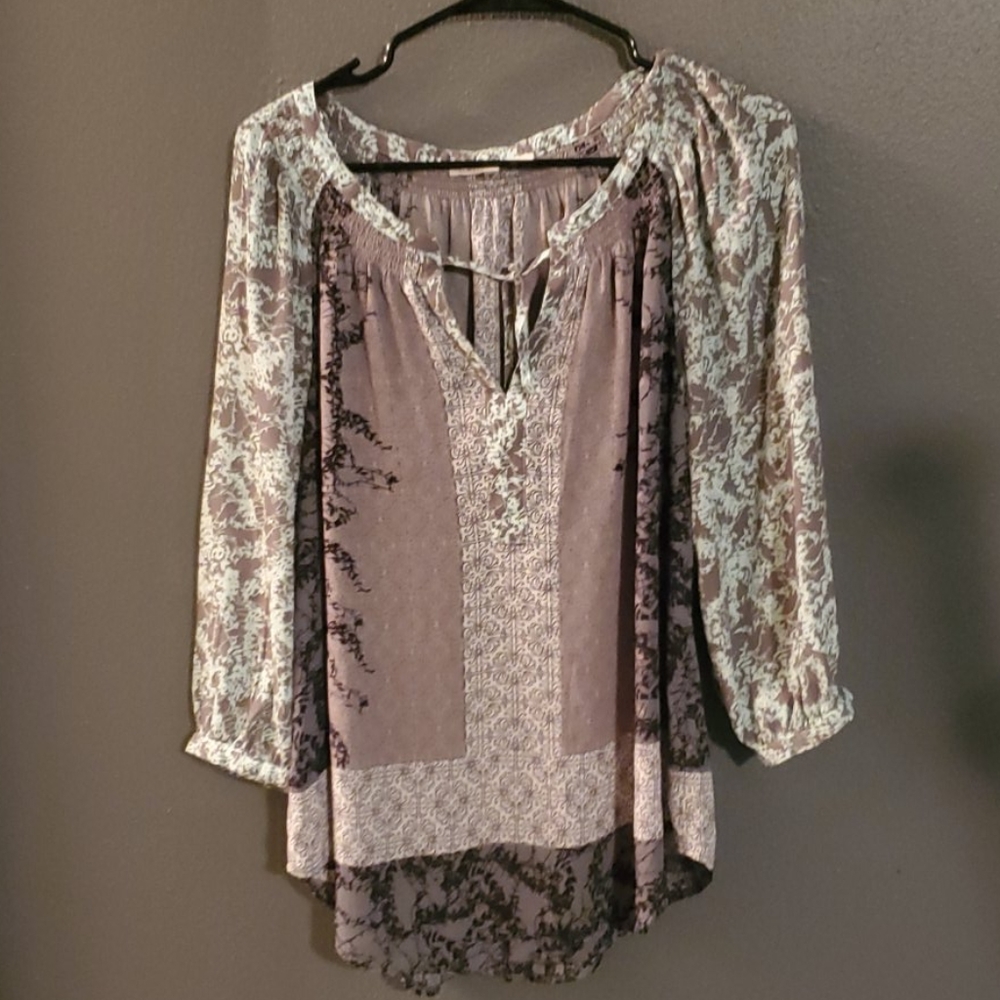 Daniel Raina L Large 3/4 sleeve blouse, boho